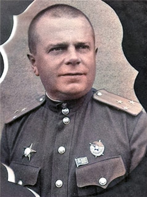 Полковник Кузнецов в 1944 году, раскрашенное фото